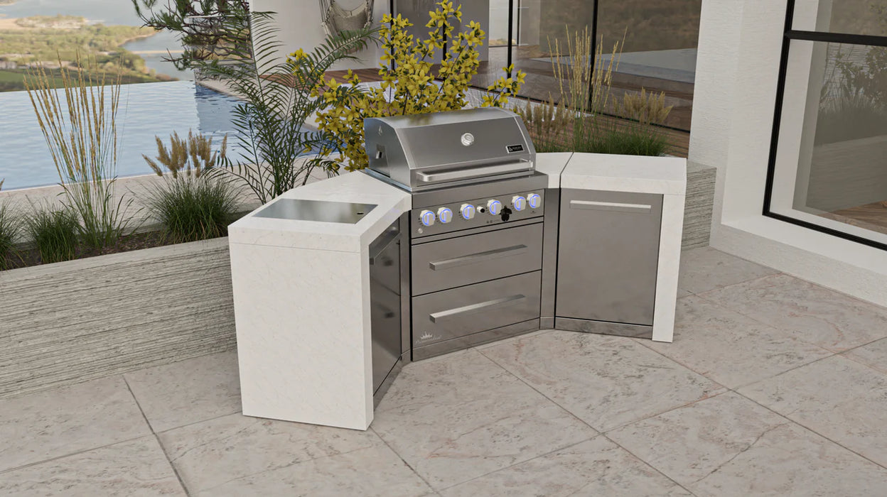 Mont Alpi 4 Burner Deluxe Island with a 45 Degree Corners & Cover 2.7M - MAI400-D45