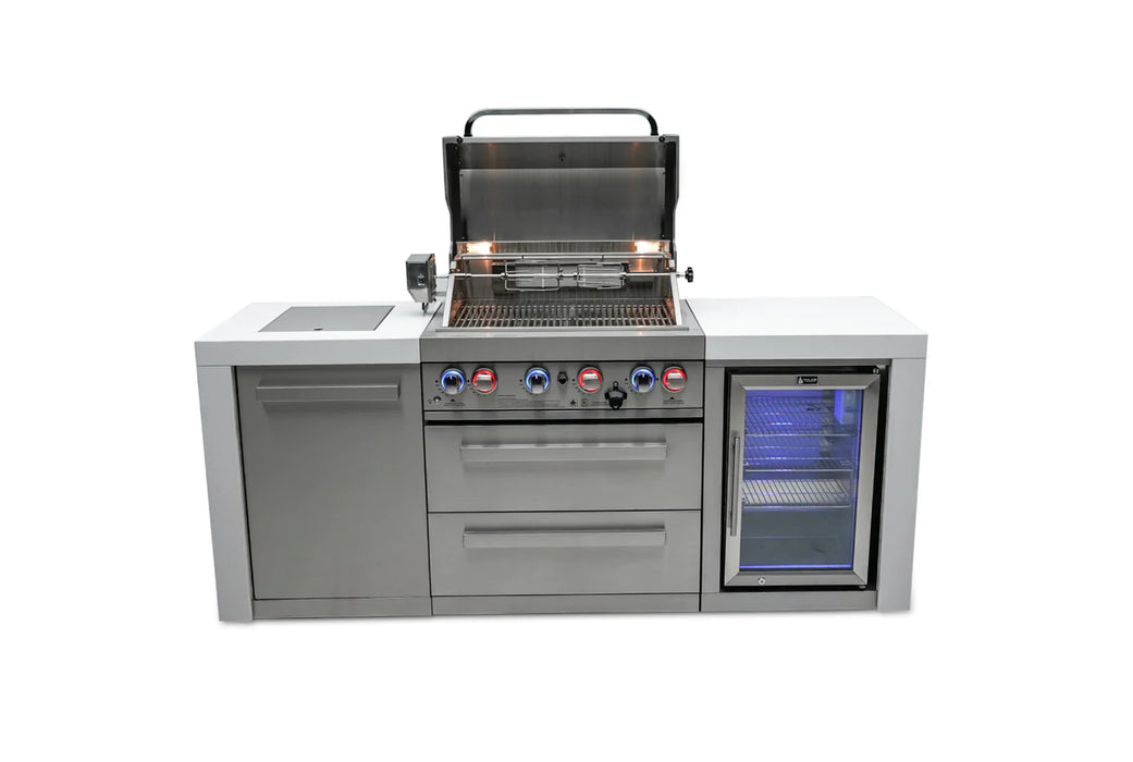Mont Alpi 4 Burner Deluxe Island with a Fridge Cabinet & Cover 2.1M - MAI400-DFC