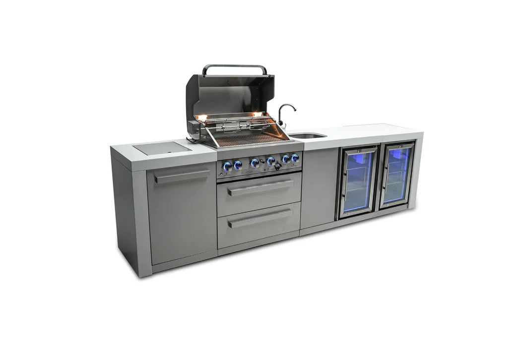 Mont Alpi 4 Burner Deluxe Island with a Beverage Centre and Fridge Cabinet & Cover 3.1M - MAi400-DBEVFC