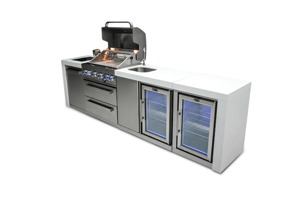 Mont Alpi 4 Burner Deluxe Island with a Beverage Centre and Fridge Cabinet & Cover 3.1M - MAi400-DBEVFC
