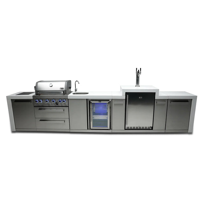 Mont Alpi 400 Deluxe Grill Island with a Kegerator and Beverage Centre & Cover 4.3M - MAi400-DKEGBEV