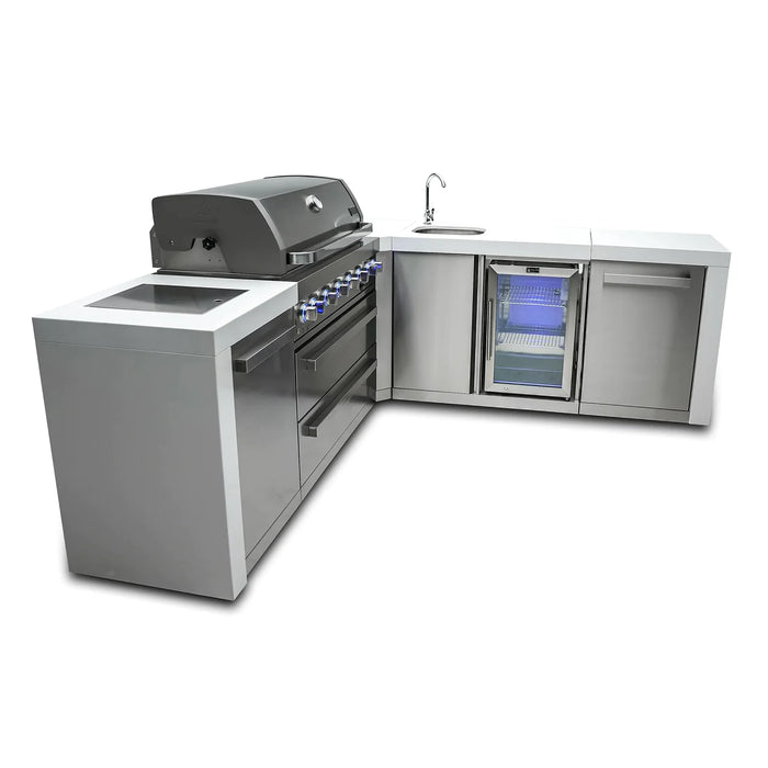 Mont Alpi 805 Deluxe Grill Island with 90 Degree Corners & a Beverage Centre - MAI805-D90BEV